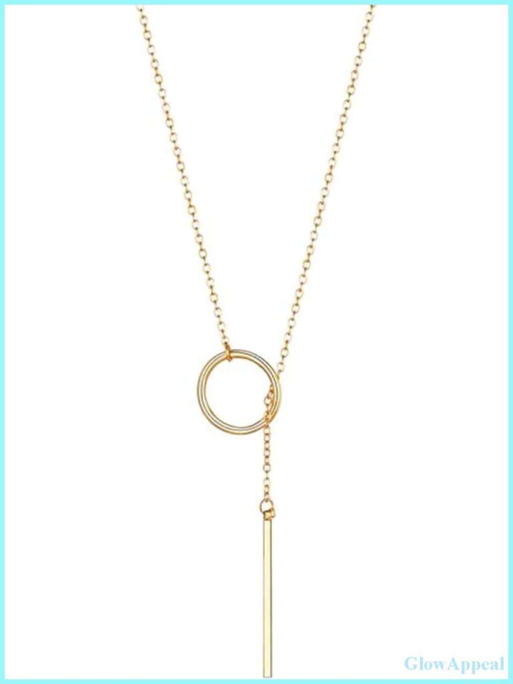 14K Gold Plated Y Necklace Lariat Drop Bar Pendant